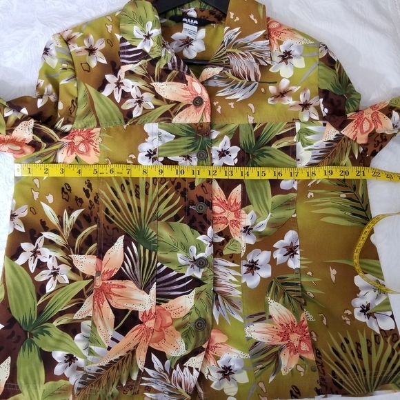 Alia Petite Size 14 Floral Jacket - Green, Brown, Orange - Picture 6 of 12